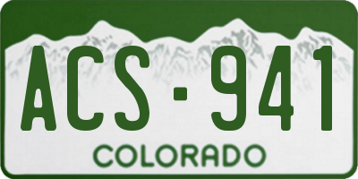 CO license plate ACS941