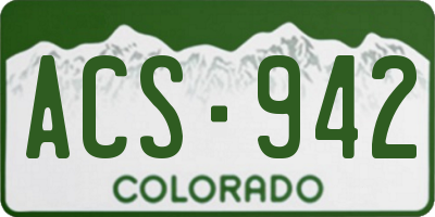 CO license plate ACS942