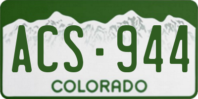 CO license plate ACS944