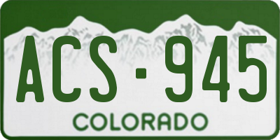 CO license plate ACS945