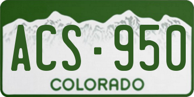 CO license plate ACS950