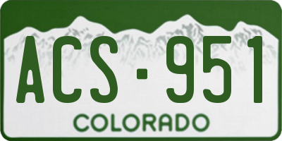 CO license plate ACS951