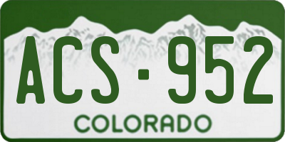 CO license plate ACS952