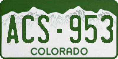 CO license plate ACS953