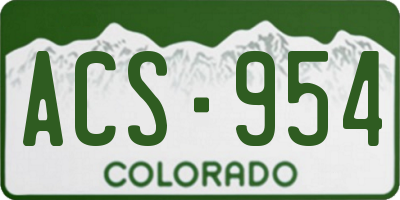 CO license plate ACS954