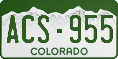 CO license plate ACS955