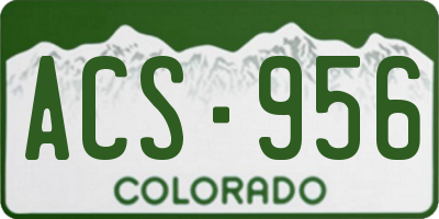 CO license plate ACS956