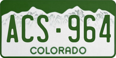 CO license plate ACS964