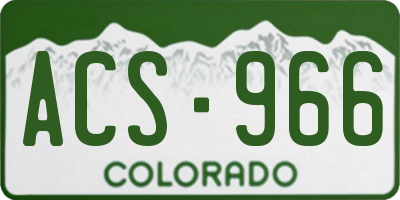 CO license plate ACS966