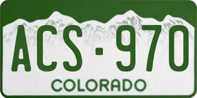 CO license plate ACS970