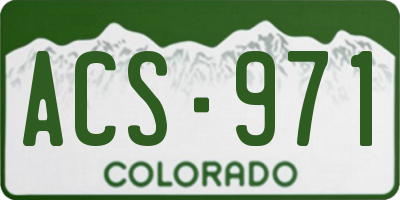 CO license plate ACS971