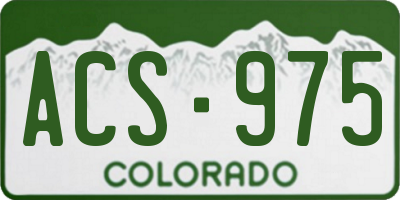CO license plate ACS975
