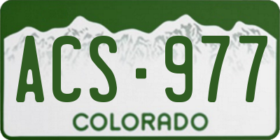 CO license plate ACS977