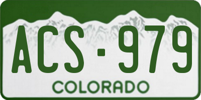 CO license plate ACS979