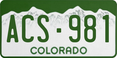 CO license plate ACS981
