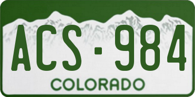 CO license plate ACS984