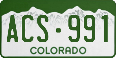 CO license plate ACS991