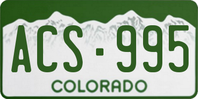 CO license plate ACS995