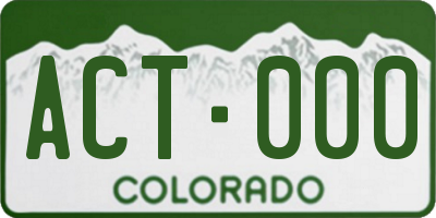 CO license plate ACT000
