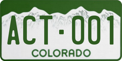 CO license plate ACT001