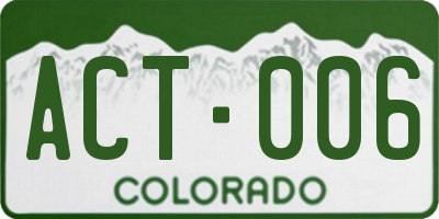 CO license plate ACT006