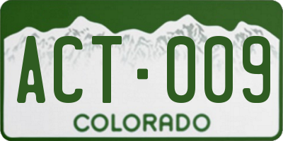 CO license plate ACT009