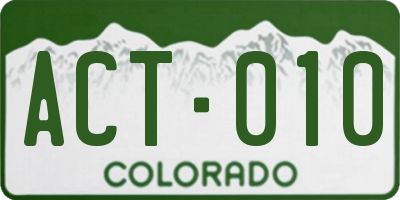 CO license plate ACT010
