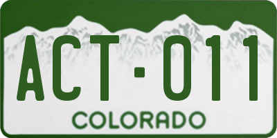 CO license plate ACT011