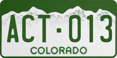 CO license plate ACT013