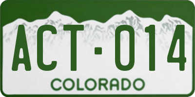 CO license plate ACT014