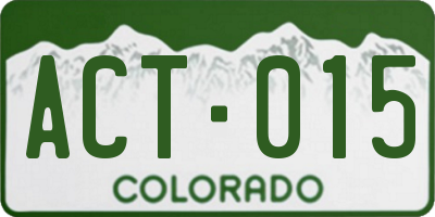 CO license plate ACT015