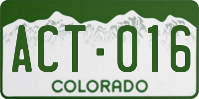CO license plate ACT016