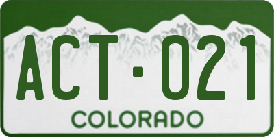 CO license plate ACT021