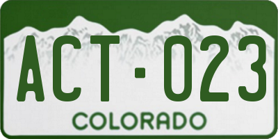 CO license plate ACT023