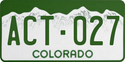 CO license plate ACT027