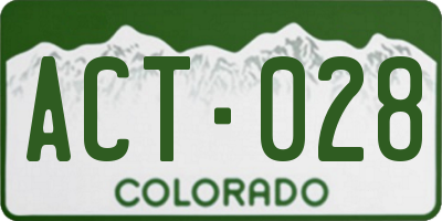 CO license plate ACT028