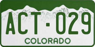 CO license plate ACT029