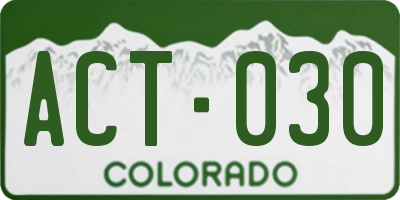 CO license plate ACT030