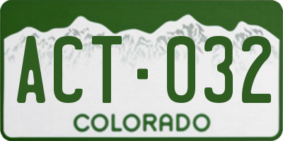 CO license plate ACT032