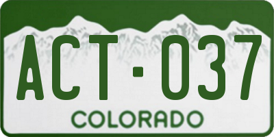 CO license plate ACT037