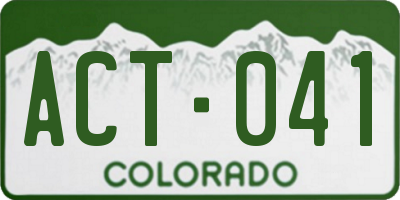 CO license plate ACT041