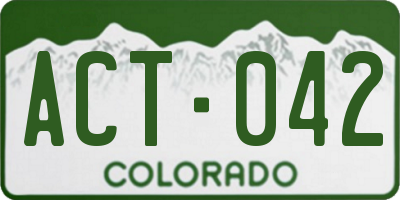 CO license plate ACT042