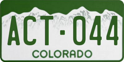 CO license plate ACT044