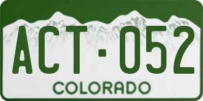CO license plate ACT052