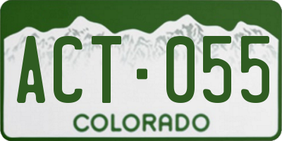 CO license plate ACT055
