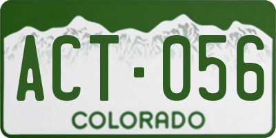 CO license plate ACT056