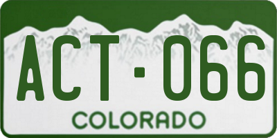 CO license plate ACT066