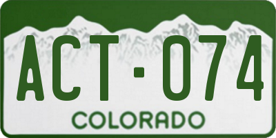CO license plate ACT074