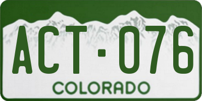 CO license plate ACT076