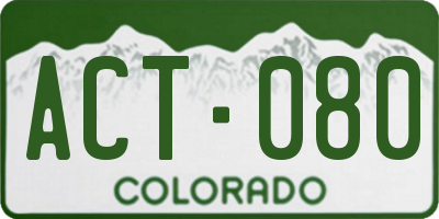 CO license plate ACT080